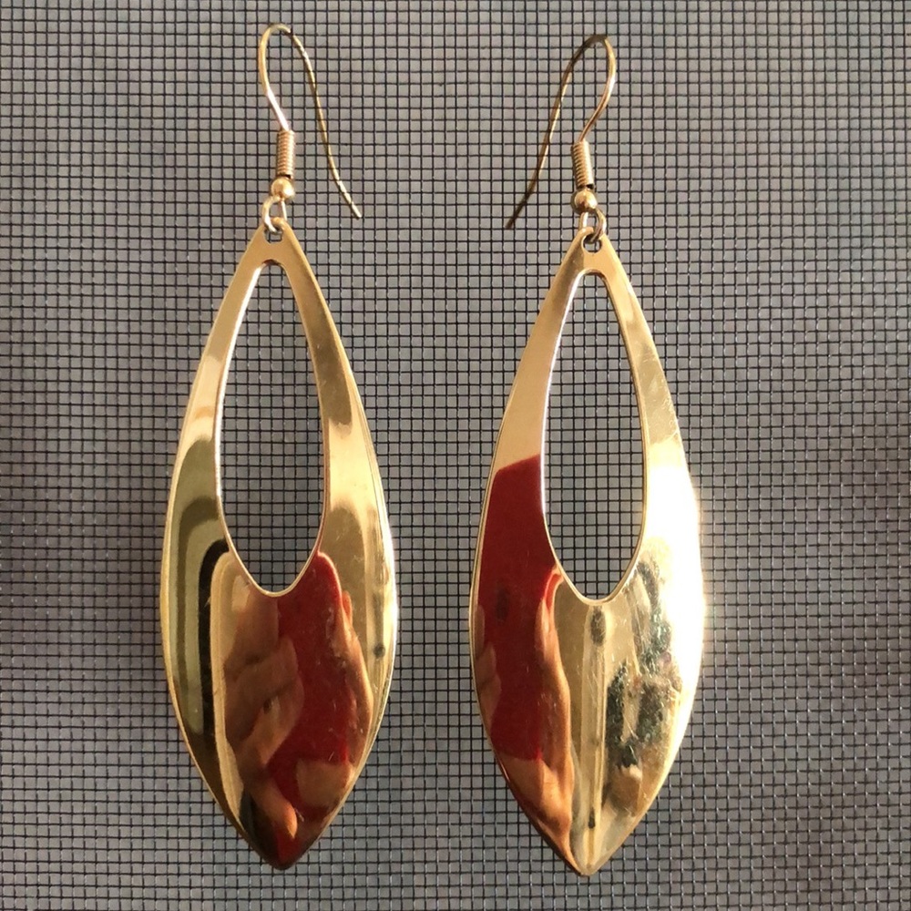 ED FORCE Oversized geometric gold metallic earrings Metallic statement Quiet Lux - Picture 7 of 9